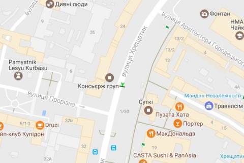 Ситилайт B в Киеве, 1.2x1.8  Хрещатик вул., 15 (навпроти входу в "Пасаж") схема