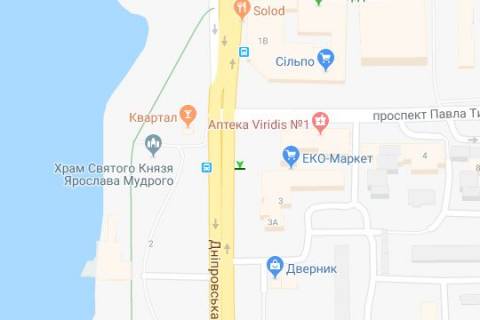 Бэклайт B в Васильевке, 2.3x3.14  Дніпровська наб., №3 "ТРЦ Silver Breeze" - Павла Тичини просп. схема
