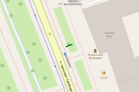 Ситилайт B в Львове, 1.2x1.8  Свободи просп., 16 (№2) схема