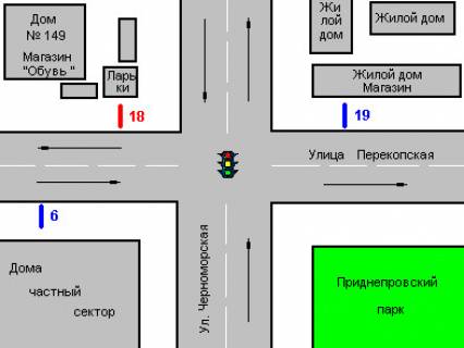 Ситилайт A в Херсоне, 1.2x1.8  Перекопська вул., 153 - Чорноморська вул. схема