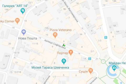 Ситилайт A в Киеве, 1.2x1.8  Софіївська вул., 6 схема