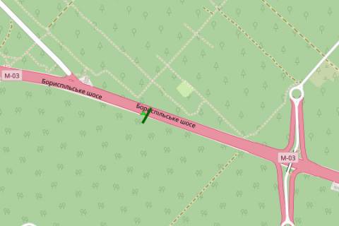 Білборд, Бігборд (Борд)  A у Києві, 3x6  Бориспільське шосе, 4,2 км від Києва (у напрямку Борисполя) схема