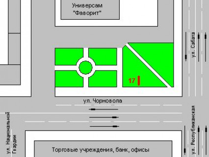 Бэклайт A в Ивано-Франковске, 1.2x1.8  Чорновола вул., 98 схема