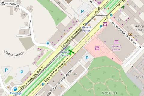 Ситилайт A в Киеве, 1.2x1.8  Верхній Вал вул., 10, бульварна частина схема