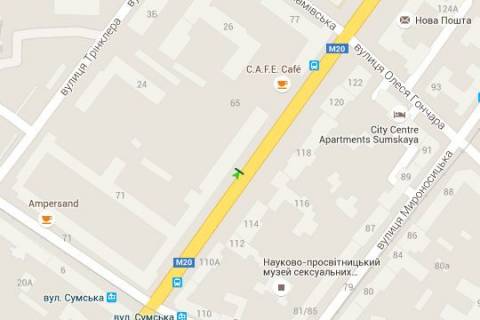 Ситилайт B в Харькове, 1.2x1.8  Сумська вул., 73/75 схема