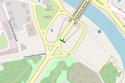 Билборд B в Кропивницкий (Кировоград), 3x6  Вокзальна вул. (Жовтневої Революції вул.), (міст) схема