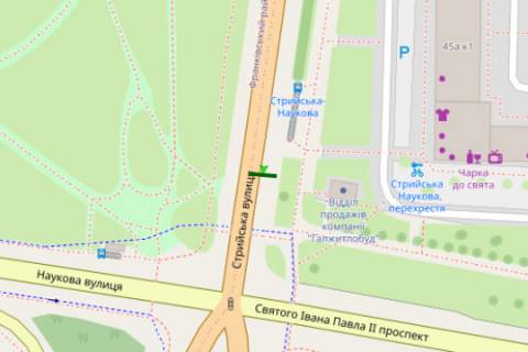 Бэклайт B в Львове, 2.3x3.14  Наукова вул. - Стрийська вул. схема
