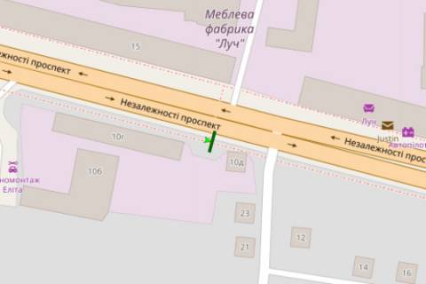 Билборд A в Житомире, 3x6  Незалежності просп. (Ватутіна вул.), 10д схема