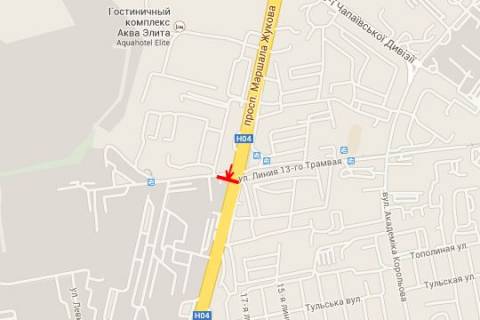 Билборд A в Одессе, 3x6  Небесної Сотні просп. (Маршала Жукова просп.) - Шкільний Аеродром вул. схема