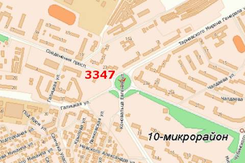 Билборд A в Тернополе, 3x6  Злуки просп. - Євгена Коновальця вул. схема
