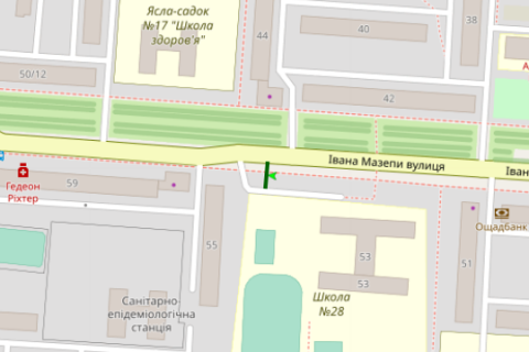Билборд B в Полтаве, 3x6  Івана Мазепи вул., 55 схема