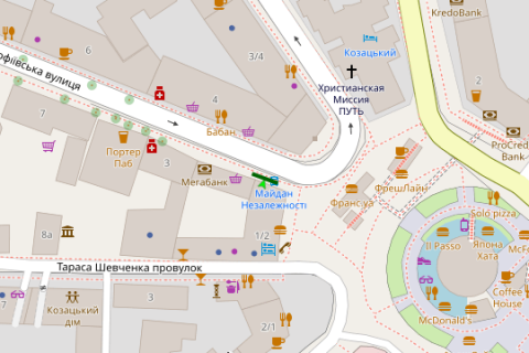Беклайт B у Києві, 1.2x1.8  Софіївська вул., 1 схема