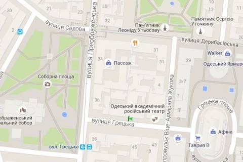 Ситилайт A в Одессе, 1.2x1.8  Грецька вул., 50 схема
