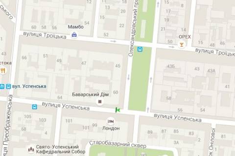 Бэклайт A в Одессе, 1.2x1.8  Успенська вул., 60 - Олександрівський просп. схема