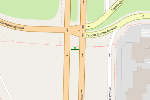 Призма A в Васильевке, 3x6  Богатирська вул., розподілювач - Полярна вул., розподілювач (в напр. ст.м. Петрівка) - 421589 схема