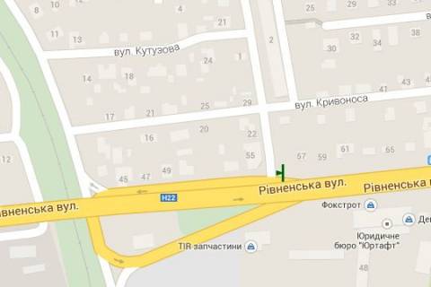 Билборд B в Луцке, 3x6  Рівненьська вул., 57 схема