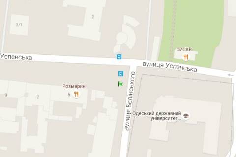 Ситилайт B в Одессе, 1.2x1.8  Успенська вул., 3 - Леонтовича вул. (Белінського вул.) (остановка) схема