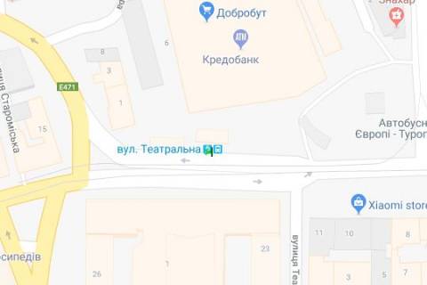 Нестандарт B в Львове, 1.2x1.8  Князя Ярослава Осмомисла пл. - Театральна вул., (№2) схема