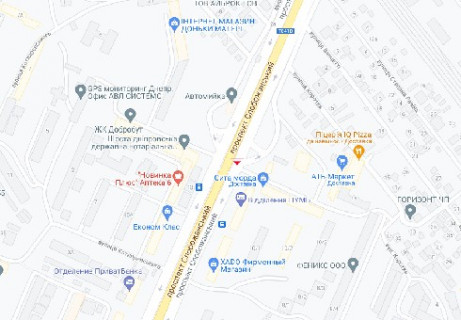 Видеоборд A в Днепр (Днепропетровск), 2.3x3.14  Слобожанський просп., (розширення 480х336) - 662007 схема