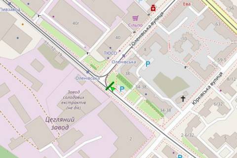 Ситилайт A в Киеве, 1.2x1.8  Кирилівська вул., 38 схема