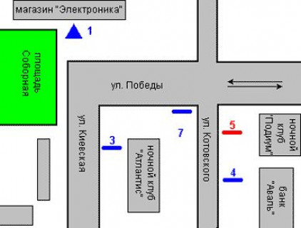 Беклайт A у Житомирі, 1.2x1.8  Михайла Грушевського вул. (Котовського вул.) - Перемоги вул., 10 схема