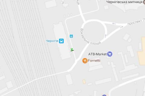 Бэклайт A в Чернигове, 1.2x1.8  Вокзальна пл., (№3) схема