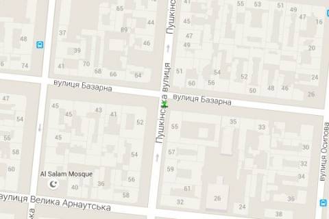 Бэклайт B в Одессе, 1.2x1.8  Італійська вул. (Пушкінська)., 55 - Базарна вул. схема