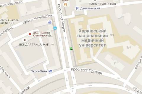 Беклайт B у Харкові, 1.2x1.8  Науки просп. (Леніна просп.), 4 (№1) схема