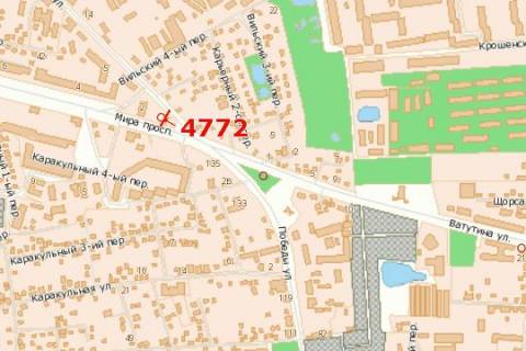 Билборд A в Васильевке, 3x6  Миру просп. - Вільський Шлях вул. схема