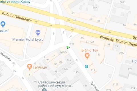 Бэклайт B в Киеве, 1.2x1.8  Саксаганського вул., 147/5  схема