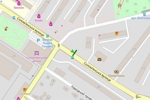 Бэклайт B в Киеве, 2.3x3.14  Солом`янська вул., 23 схема