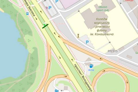 Видеоборд A в Киеве, 8x4  Володимира Івасюка просп. (Героїв Сталінграда просп.),  2 Г, розподілювач (розширення 384х768) (у напрямку Гаванського мосту) - 616103 схема