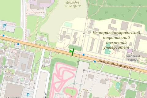 Билборд B в Кропивницкий (Кировоград), 3x6  Університетський просп., 14 схема
