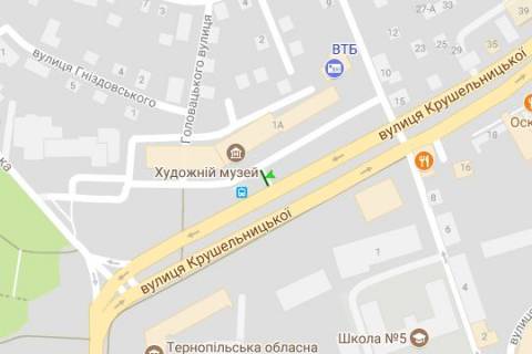 Билборд A в Тернополе, 3x6  Крушельницької вул., 1-а схема