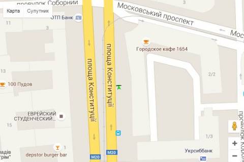 Бэклайт A в Харькове, 1.2x1.8  Конституції пл., 2/2 (№2) схема