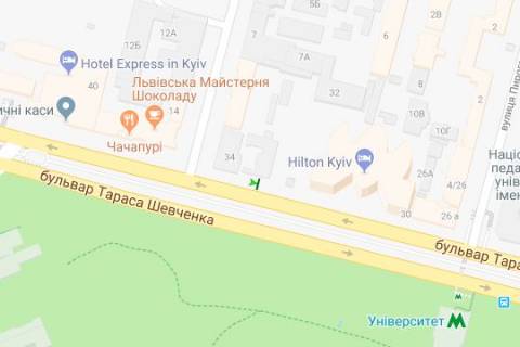 Беклайт B у Києві, 1.2x1.8  Шевченка Тараса бульв., 34 схема