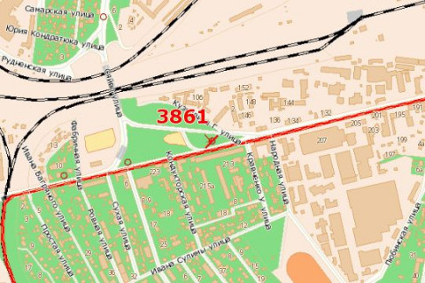 Білборд, Бігборд (Борд)  A у Василівці, 3x6  Городоцька вул. - Кузневича Г. вул. схема