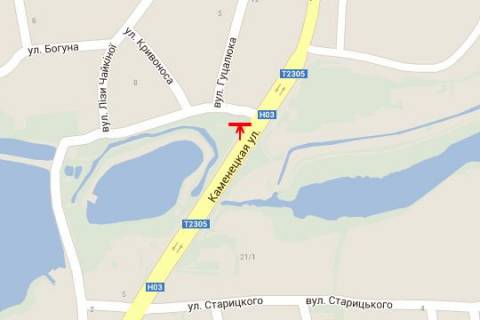 Билборд B в Хмельницком, 3x6  Кам`янецька вул., (оз. Веселка) схема
