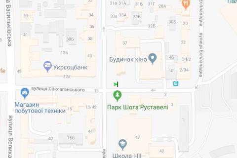 Бэклайт B в Киеве, 1.2x1.8  Саксаганського вул., 8 - Шота Руставелі вул. схема