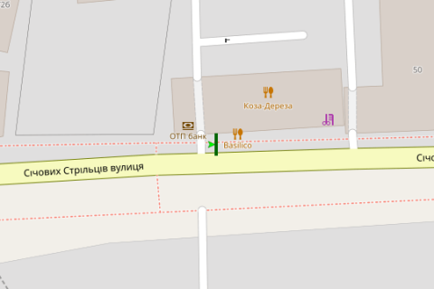 Бэклайт B в Киеве, 1.2x1.8  Січових Стрільців (Артема вул.), 52 схема