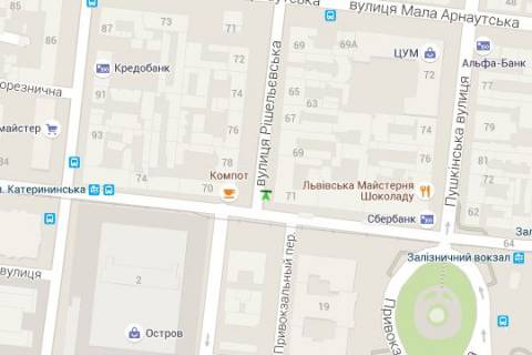 Сiтiлайт B у Одесі, 1.2x1.8  Рішельєвська вул., 71 - Пантелеймонівська вул. (направ від залізн. вокзала) схема