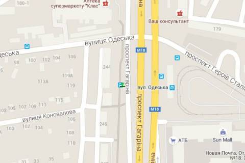 Нестандарт A в Харькове, 1.2x1.8  Гагаріна просп., 244 (зупинка) схема