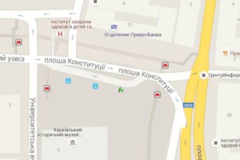 Нестандарт B в Харькове, 1.2x1.8  Конституції пл. - Університетська вул., (зупинка) №3 (В) схема