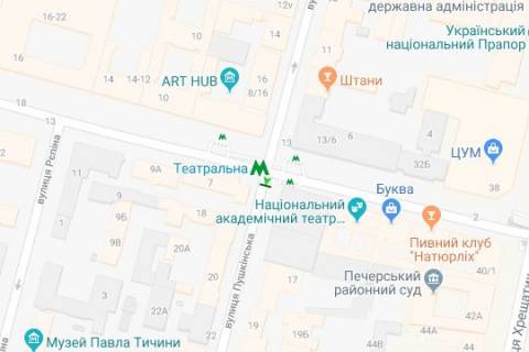 Ситилайт B в Киеве, 1.2x1.8  Євгена Чикаленка вул., 15/6 схема