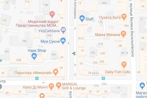 Ситилайт A в Васильевке, 1.2x1.8  Антоновича вул. (Горького вул.), напроти буд.23 на бульварній частині  схема