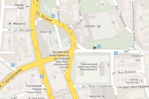 Нестандарт A у Львові, 1.2x1.8  Князя Ярослава Осмомисла пл. - Театральна вул., (№1) схема