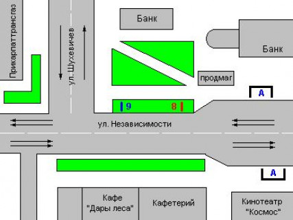 Бэклайт A в Ивано-Франковске, 1.2x1.8  Незалежності вул., 46 схема
