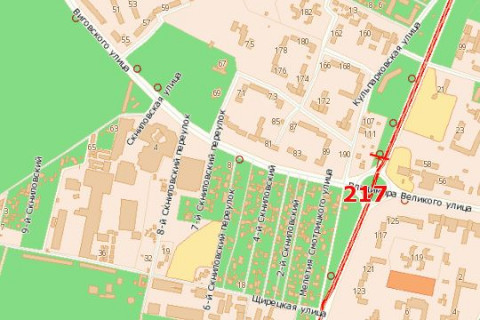 Білборд, Бігборд (Борд)  B у Василівці, 3x6  Кульпарківська вул. - Виговського вул. (Івана Виговського вул.) - Володимира Великого вул. (в центр) схема