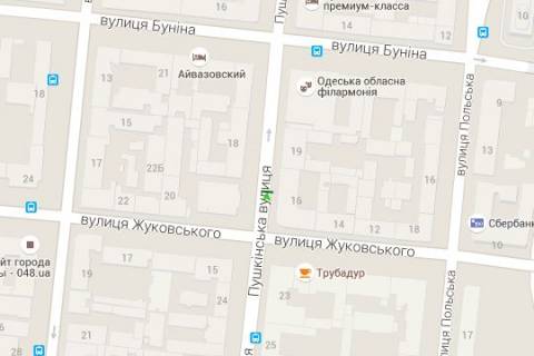 Нестандарт A у Одесі, 1.2x1.8  Пушкінська вул. - Жуковського вул. (остановка) схема