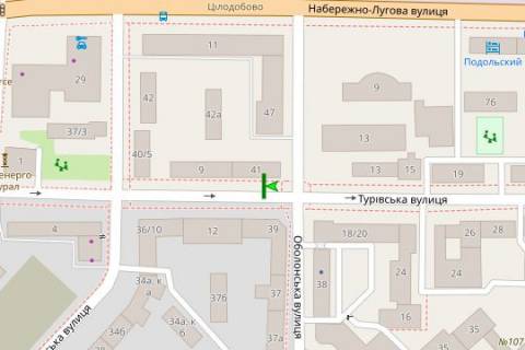 Ситилайт B в Киеве, 1.2x1.8  Турівська вул., 11/41 схема